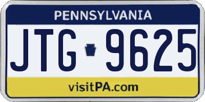 PA license plate JTG9625