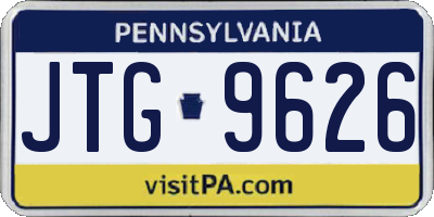 PA license plate JTG9626