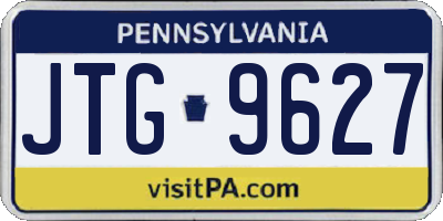 PA license plate JTG9627