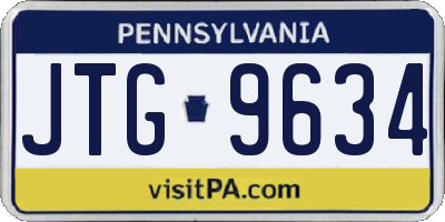 PA license plate JTG9634