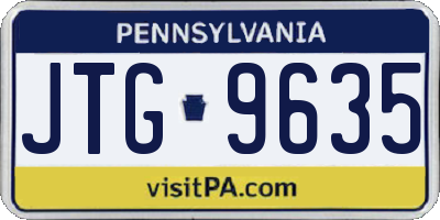PA license plate JTG9635