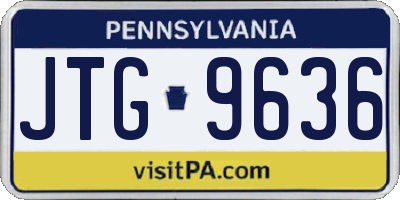 PA license plate JTG9636
