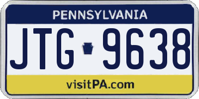 PA license plate JTG9638