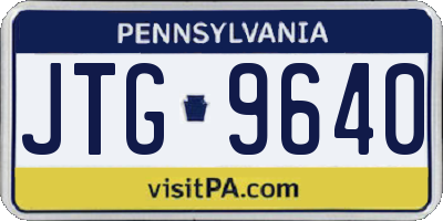 PA license plate JTG9640