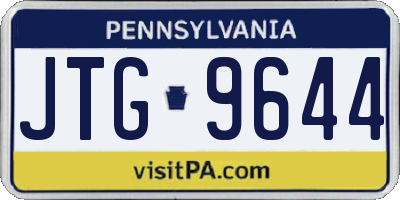 PA license plate JTG9644