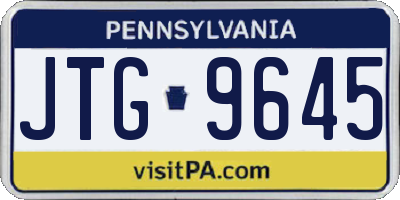PA license plate JTG9645