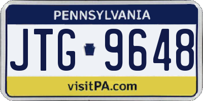 PA license plate JTG9648