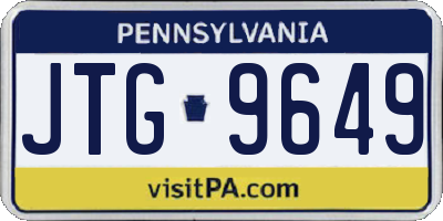 PA license plate JTG9649