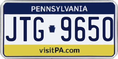 PA license plate JTG9650