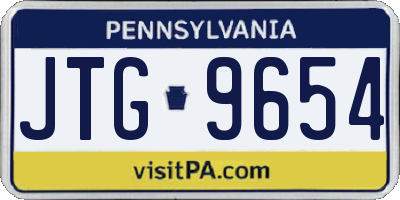 PA license plate JTG9654