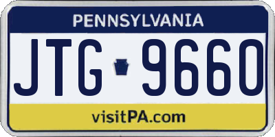 PA license plate JTG9660