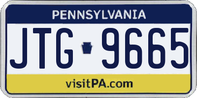 PA license plate JTG9665