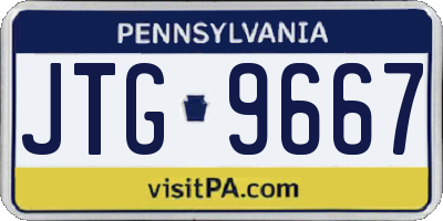 PA license plate JTG9667