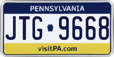 PA license plate JTG9668