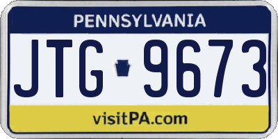 PA license plate JTG9673