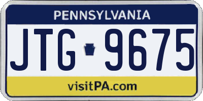 PA license plate JTG9675