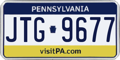 PA license plate JTG9677