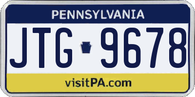 PA license plate JTG9678
