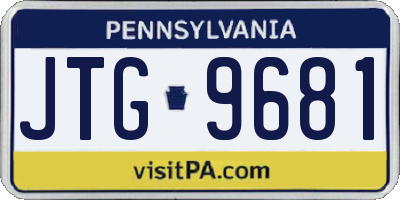 PA license plate JTG9681