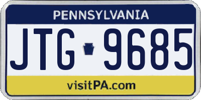 PA license plate JTG9685