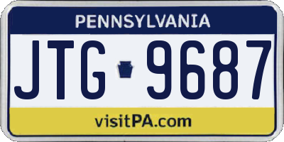 PA license plate JTG9687