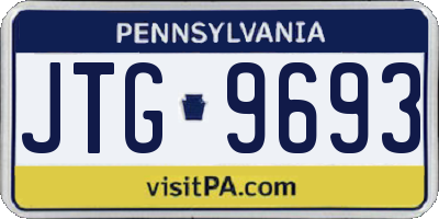 PA license plate JTG9693