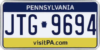 PA license plate JTG9694