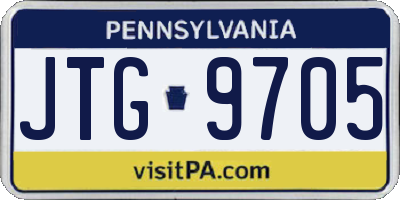 PA license plate JTG9705