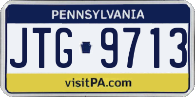 PA license plate JTG9713