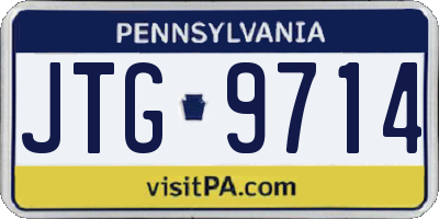 PA license plate JTG9714