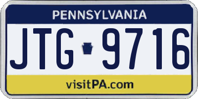 PA license plate JTG9716