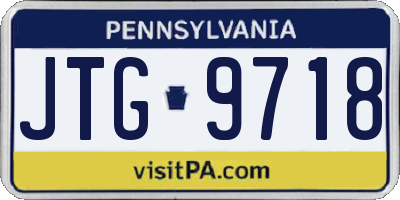 PA license plate JTG9718