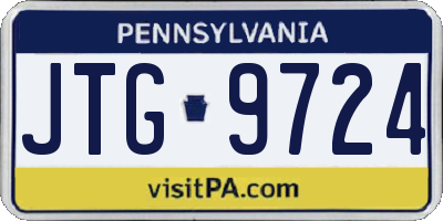 PA license plate JTG9724