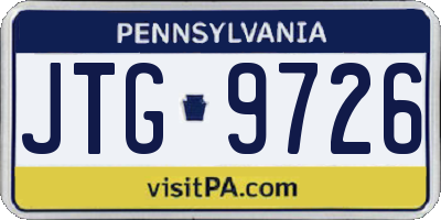 PA license plate JTG9726