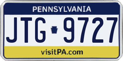 PA license plate JTG9727