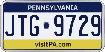 PA license plate JTG9729