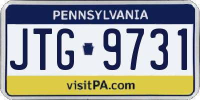 PA license plate JTG9731