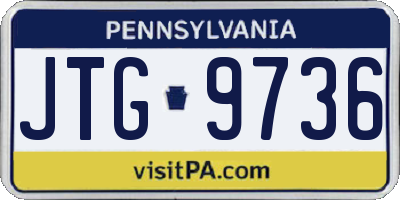 PA license plate JTG9736