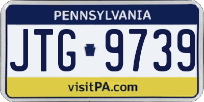 PA license plate JTG9739