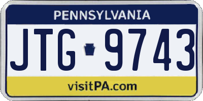 PA license plate JTG9743
