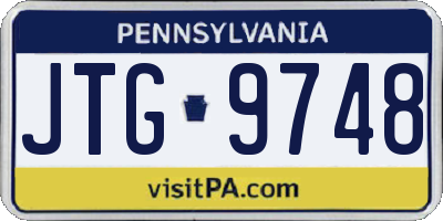 PA license plate JTG9748