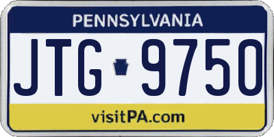 PA license plate JTG9750