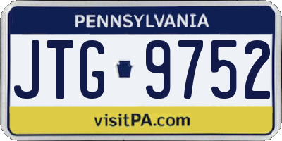 PA license plate JTG9752