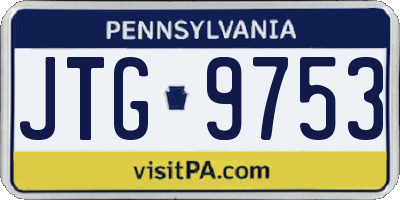 PA license plate JTG9753