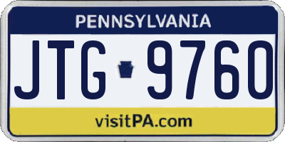 PA license plate JTG9760