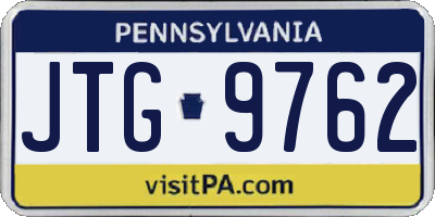 PA license plate JTG9762
