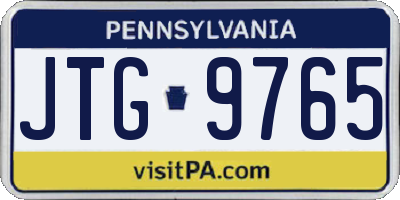 PA license plate JTG9765