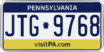 PA license plate JTG9768