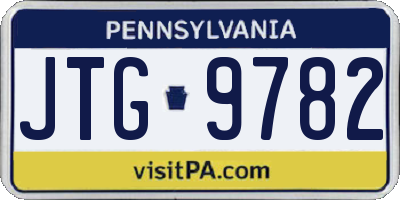 PA license plate JTG9782