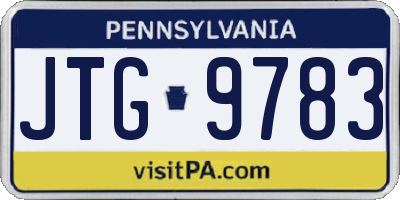 PA license plate JTG9783